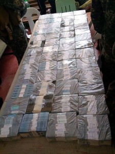 Recovered money worth P53.2 million in Marawi City. (Mindanao Examiner Photo - Rhoderick Beñez)